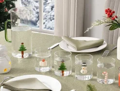 OZAIA Tafelservies-Set Van 4 Glazen Met Kerstmotieven - O7,5 X H9,5 Cm - Scopa
