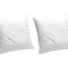 NATUREA Hoofdkussen-Set Van 2 Hoofdkussens Van Biologisch Katoen 60 X 60 Cm Van - 550 G/M - Bruine Bies - Nature Confort