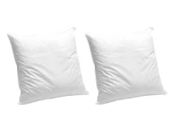 NATUREA Hoofdkussen-Set Van 2 Hoofdkussens Van Biologisch Katoen 60 X 60 Cm Van - 550 G/M - Bruine Bies - Nature Confort