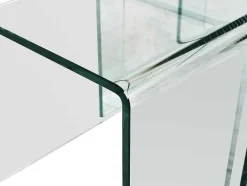 Vente-unique Salontafel-Set Van 3 Inschuifbare Bijzettafels Minka - Glas