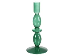 OZAIA Aanbiedingen: Woonaccessoires-Set Van 2 Kandelaars - D9 X H21 Cm En D9 X H18,5 Cm - Glas - Groen - Kandie