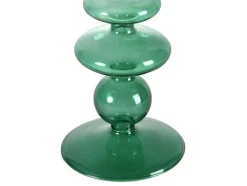 OZAIA Aanbiedingen: Woonaccessoires-Set Van 2 Kandelaars - D9 X H21 Cm En D9 X H18,5 Cm - Glas - Groen - Kandie