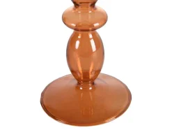 OZAIA Kandelaar En Kaars-Set Van 2 Kandelaars - H21 En 18,5 Cm - Glas - Oranje - Kandie