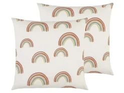 OZAIA Huistextiel-Set Van 2 Katoenen Regenboogkussens - 45 X 45 Cm - Veelkleurig - Archy
