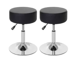Vente-unique Kruk-Set Van 2 Krukken Mcw-C22, Kunstleer, Zwart