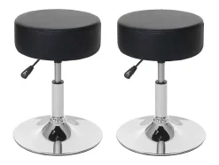 Vente-unique Kruk-Set Van 2 Krukken Mcw-C22, Kunstleer, Zwart