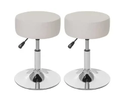Vente-unique Kruk-Set Van 2 Krukken Mcw-C22, Kunstleer, Creme