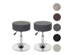 Vente-unique Kruk-Set Van 2 Krukken Mcw-C22, Textiel, Grijs