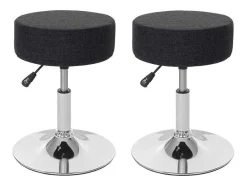 Vente-unique Kruk-Set Van 2 Krukken Mcw-C22, Textiel, Donkergrijs