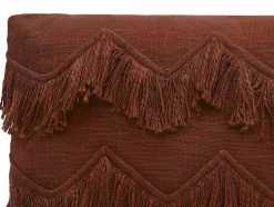 OZAIA Huistextiel-Set Van 2 Kussens 100% Katoen Met Franjes Bonel - 30 X 50 Cm - Terracotta