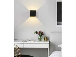 OZAIA Wandlamp-Set Van 2 Ledlampen In Aluminium - H10 Cm - Zwart - Paisley