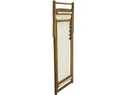 MYLIA Ligstoel-Set Van 2 Ligbedden In Wit En Naturel Acaciahout Prato - Opvouwbaar