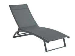 MYLIA Ligstoel-Set Van 2 Ligstoelen Met Verschillende Standen Van Aluminium En Textileen - Antraciet - Saranda Van