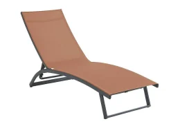 MYLIA Ligstoel-Set Van 2 Ligstoelen Met Verschillende Standen Van Aluminium En Textileen - Terracotta - Saranda Van