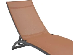 MYLIA Ligstoel-Set Van 2 Ligstoelen Met Verschillende Standen Van Aluminium En Textileen - Terracotta - Saranda Van