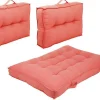 OZAIA Tuindecoratie-Set Van 1 Matras + 2 Katoenen Paletkussens - Koraal - Baila