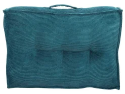 OZAIA Huistextiel-Set Van 1 Matras + 2 Palletkussens Van Ribfluweel - Blauw - Baila