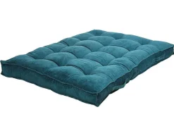 OZAIA Huistextiel-Set Van 1 Matras + 2 Palletkussens Van Ribfluweel - Blauw - Baila