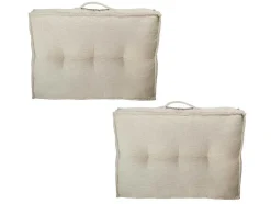 OZAIA Huistextiel-Set Van 1 Matras + 2 Palletkussens Van Ribfluweel - Beige - Baila