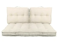 OZAIA Huistextiel-Set Van 1 Matras + 2 Palletkussens Van Ribfluweel - Beige - Baila