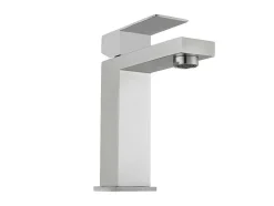 Shower & Design Kraan-Set Van 2 Mechanische Mengkranen Met Vierkante Vorm Van Roestvrij Staal - Geborsteld Nikkelkleurig - H17,3 Cm - Canilas