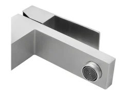 Shower & Design Kraan-Set Van 2 Mechanische Mengkranen Met Vierkante Vorm Van Roestvrij Staal - Geborsteld Nikkelkleurig - H17,3 Cm - Canilas