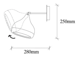 OZAIA Wandlamp-Set Van 2 Metalen Wandlampen Met Verstelbare Kap Yildo - D. 17 X H. 28 Cm - Zwart En Koperkleurig