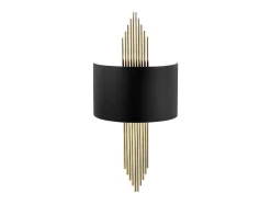 OZAIA Wandlamp-Set Van 2 Metalen Wandlampen In Art-Decostijl - L22 X H75 Cm - Zwart En Goudkleurig - Sangarius