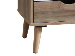 Vente-unique Kindermeubel-Set Van 2 Nachtkastjes 3 Lades - Kleur: Naturel, Wit En Marineblauw - Lurvia