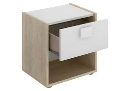 Vente-unique Kindermeubel-Set Van 2 Nachtkastjes Met 1 Lade En 1 Nis - Sonia - Materiaal: Naturel En Wit - Sonia