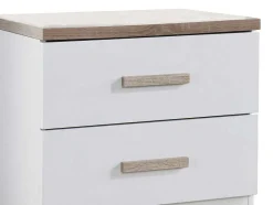 Vente-unique Kindermeubel-Set Van 2 Nachtkastjes Met 2 Lades - Wit En Naturel - Skaido
