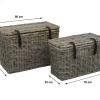 OZAIA Opbergaccessoire-Set Van 2 Opbergkoffers Van Kubu Nefta - L80 X D45 X H55 Cm En L70 X D35 X H45 Cm - Natuurlijk Grijs