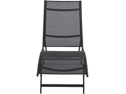 MYLIA Ligstoel-Set Van 2 Opstapelbare Ligstoelen Van Aluminium En Textileen - Zwart - Zensia