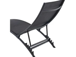 MYLIA Ligstoel-Set Van 2 Opstapelbare Ligstoelen Van Aluminium En Textileen - Zwart - Zensia