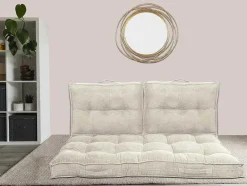 OZAIA Huistextiel-Set Van 2 Palletkussens Van Ribfluweel - L60 X D40 Cm - Beige - Baila