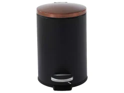 OZAIA Keukenaccessoire En -Opbergruimte-Set Van 2 Roestvrijstalen Pedaalemmers Pira - 30L En 3L - Zwart En Koper