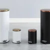 OZAIA Keukenaccessoire En -Opbergruimte-Set Van 2 Roestvrijstalen Pedaalemmers Pira - 30L En 3L - Wit En Goudkleurig