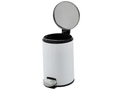 OZAIA Keukenaccessoire En -Opbergruimte-Set Van 2 Roestvrijstalen Pedaalemmers Pira - 30L En 3L - Wit En Goudkleurig