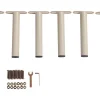 Vente-unique Bedbodem-Set Van 6 Ronde Poten Voor Een Lattenbodem - Beige