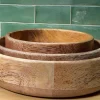 OZAIA Tafelservies-Set Van 3 Schaaltjes Van Mangohout - D17, 15 Et 12 Cm - Naturel - Valisa