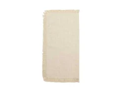 OZAIA Textiel Voor Eettafel-Set Van 4 Servetten Met Franje - Katoen - 45 X 45 Cm - Beige - Pola