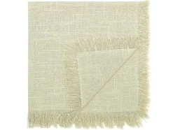 OZAIA Textiel Voor Eettafel-Set Van 4 Servetten Met Franje - Katoen - 45 X 45 Cm - Beige - Pola