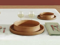 OZAIA Textiel Voor Eettafel-Set Van 4 Servetten Van Katoen - 45 X 45 Cm - Groen - Beige Rand - Loania