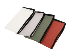 OZAIA Textiel Voor Eettafel-Set Van 4 Servetten Van Katoen En Linnen - 45 X 45 Cm - Gebroken Wit - Borina