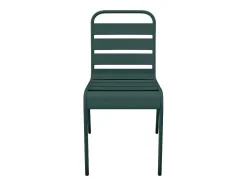 MYLIA Tuinset-Set Van 2 Stapelbare Metalen Tuinstoelen - Dennengroen - Mirmande Van