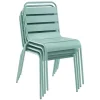MYLIA Tuinset-Set Van 2 Stapelbare Metalen Tuinstoelen Mirmande - Amandelgroen