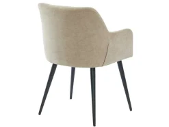 Vente-unique Stoel-Set Van 2 Stoelen Heka - Met Armleuningen - Stof En Metaal - Beige