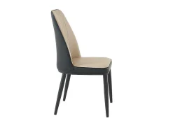 Vente-unique Stoel-Set Van 2 Stoelen In Kunstleer En Metaal - Beige En Antraciet - Mildura