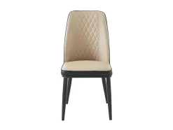 Vente-unique Stoel-Set Van 2 Stoelen In Kunstleer En Metaal - Beige En Antraciet - Mildura
