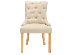 Vente-unique Stoel-Set Van 2 Stoelen Jolia - Stof En Houten Poten - Beige